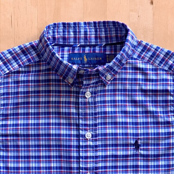 Ralph Lauren Plaid Dress Shirt Boys Medium - Picture 2 of 4